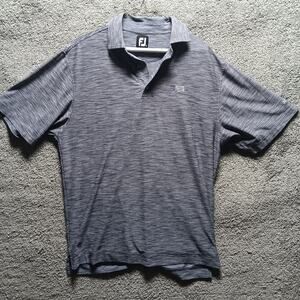 FootJoy FJ Men's Gray Heathered Striped Golf Polo Shirt Size Large